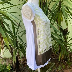 Silk Green Sleeveless Blouse